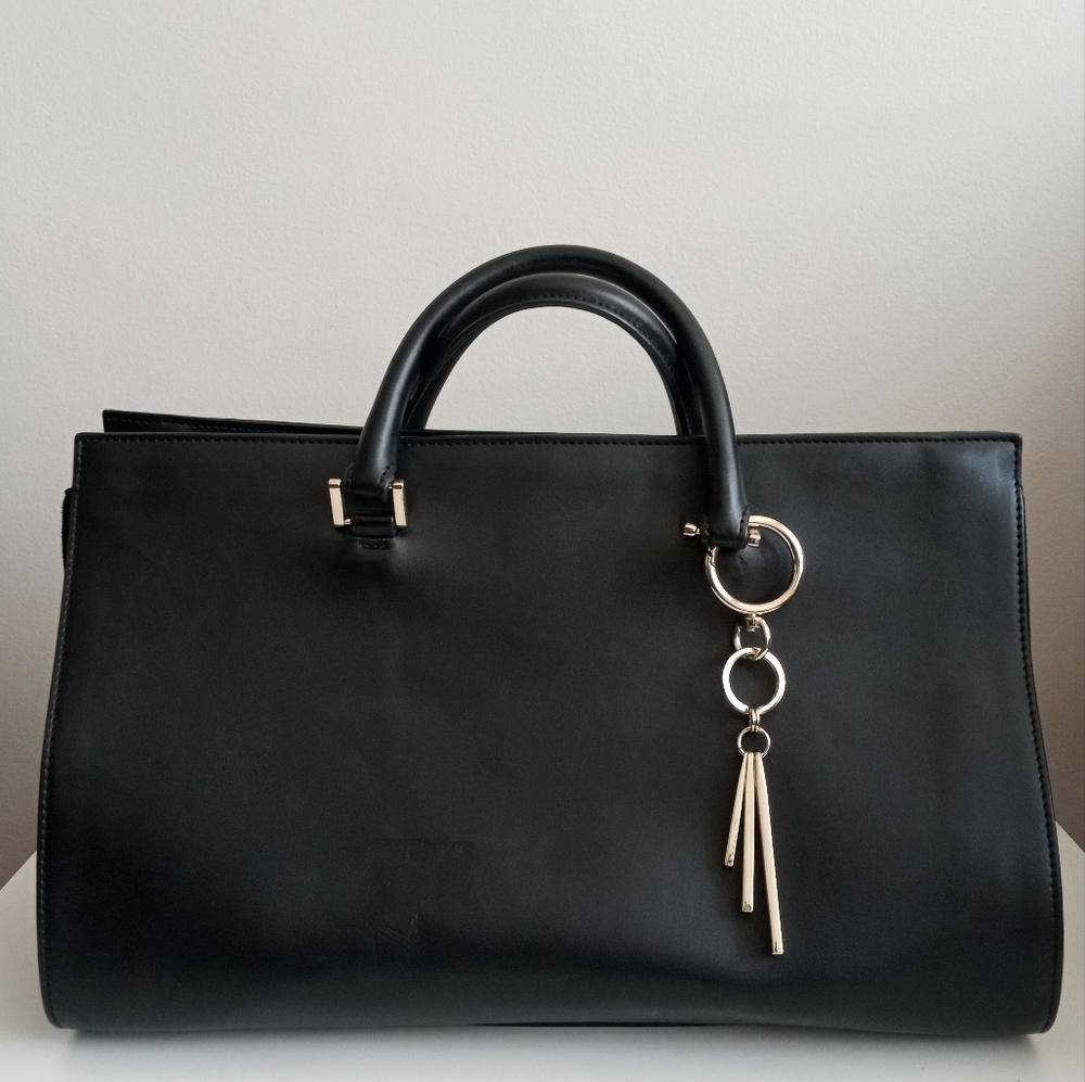🖤⭐👜 Danier Leather | Black & Gold Tote Bag 👜⭐🖤